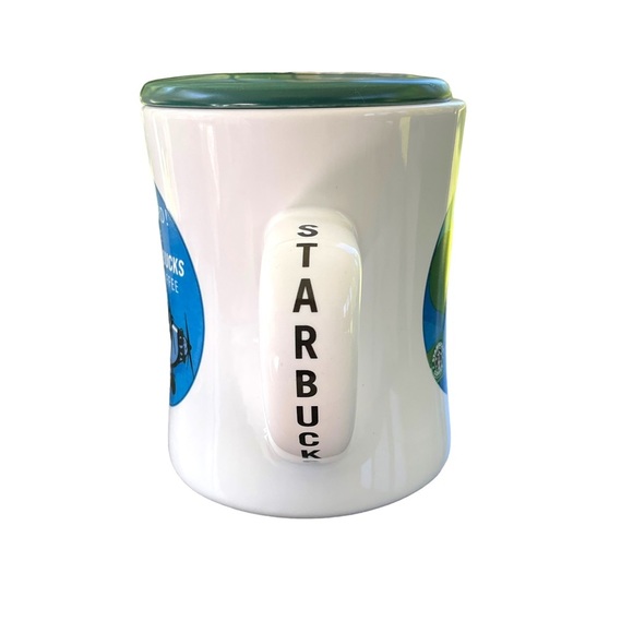 Starbucks Vintage 2001 Barista C'Mon Board Diner Style Coffee Mug Airplane - Picture 9 of 15